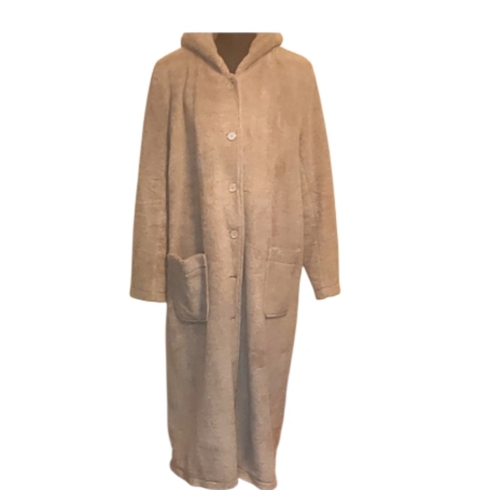 Boston Design Studio Tan Teddy Plush Hooded Winter Coat XLT Tall